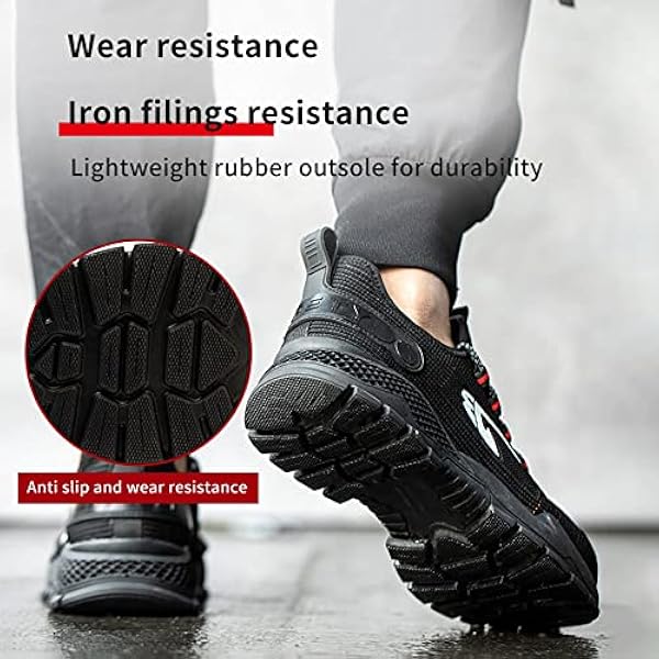 Stalen Neus Beschermende Schoenen,Veiligheidsschoenen Unisex Heren Veiligheidstrainers Dames Stalen neus Ademende beschermende werkschoenen,_